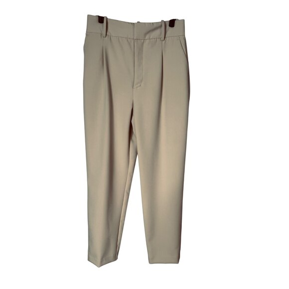 ZARA Womens Beige Trousers Size L Polyester/Viscose Blend - Picture 15 of 16
